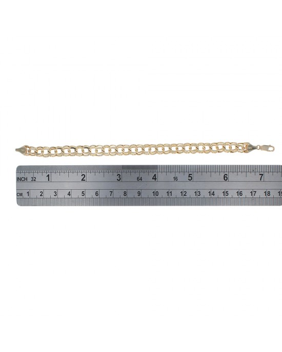 Double Cable Chain Bracelet in Yellow Gold